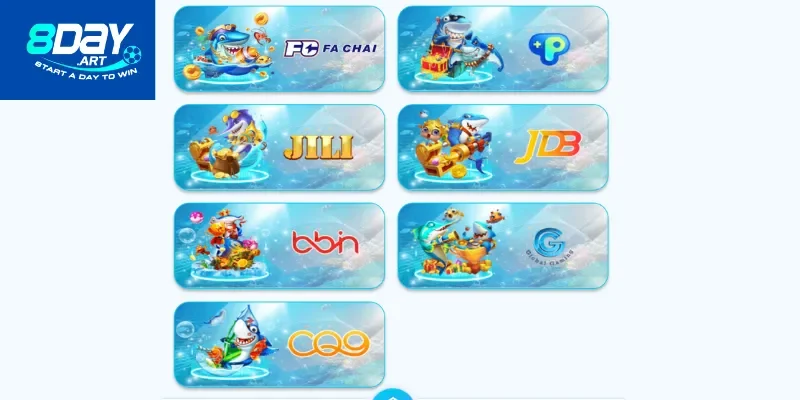 Tổng hợp các sảnh chơi bắn cá 8Day